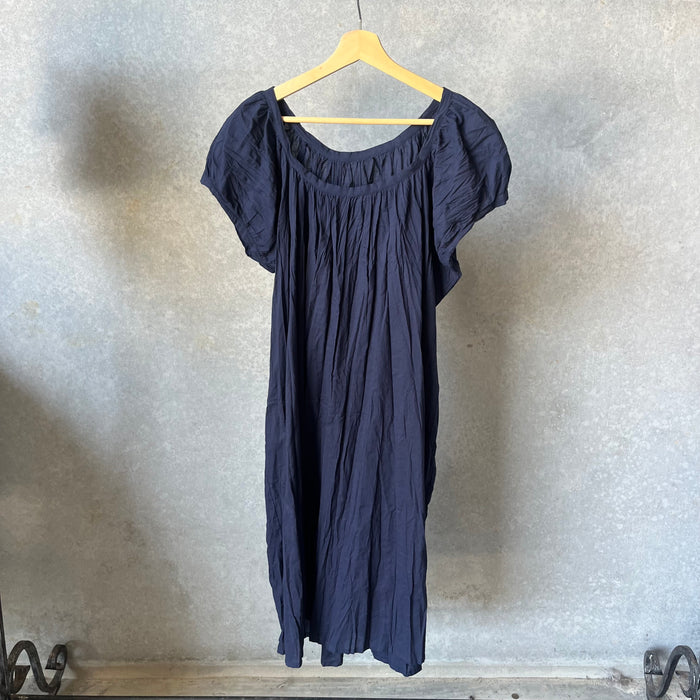 Gathered Cotton Dress