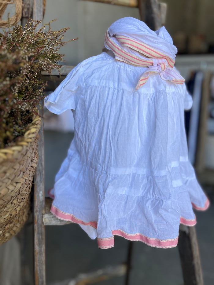 Ruffle Dress Pink Trim