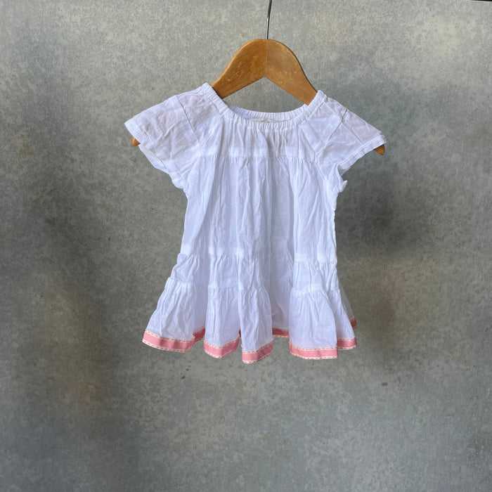 Ruffle Dress Pink Trim