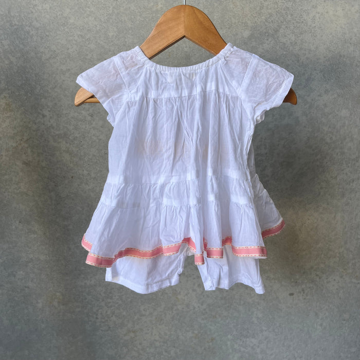 Ruffle Dress Pink Trim