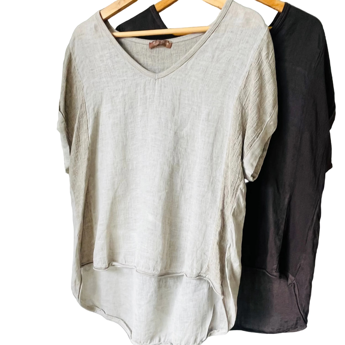 Short sleeve linen top