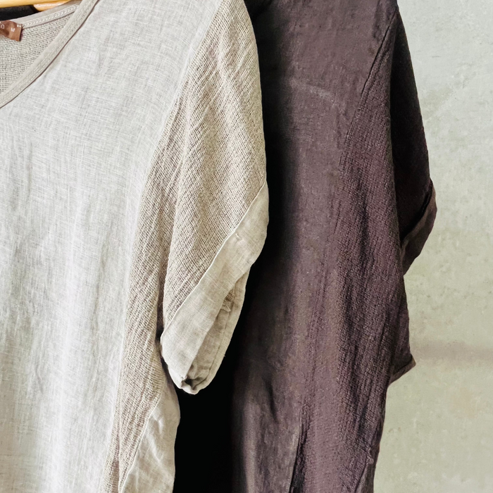 Short sleeve linen top