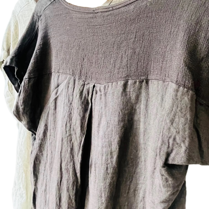 Short sleeve linen top
