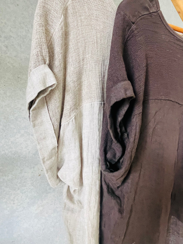 Short sleeve linen top