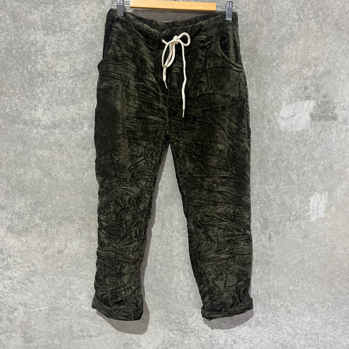 Velvet Tie Front Pants