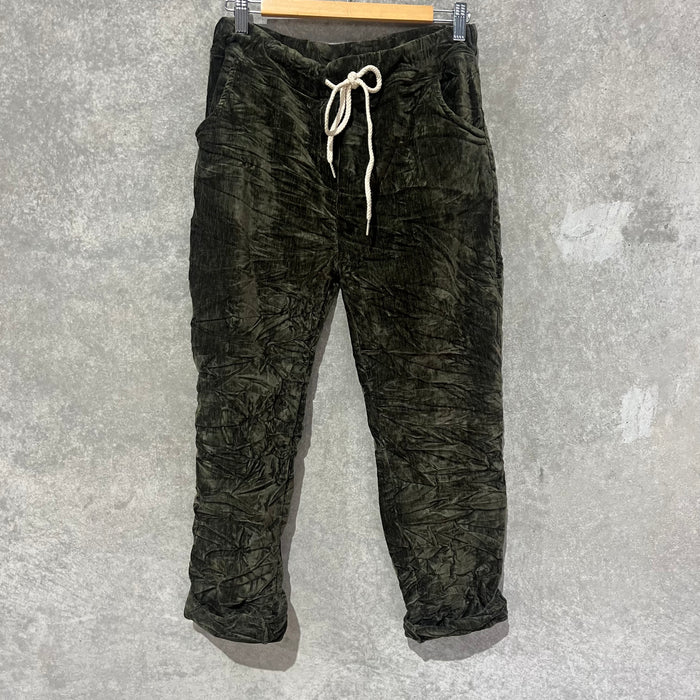 Velvet Tie Front Pants