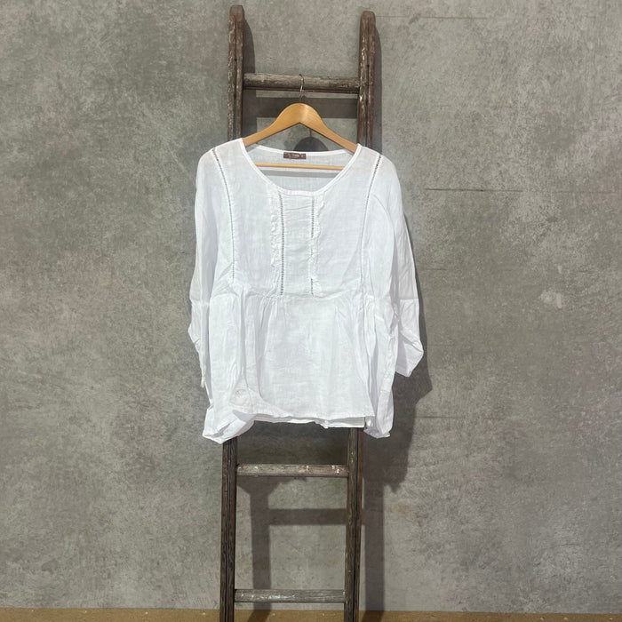 Linen ruffle top