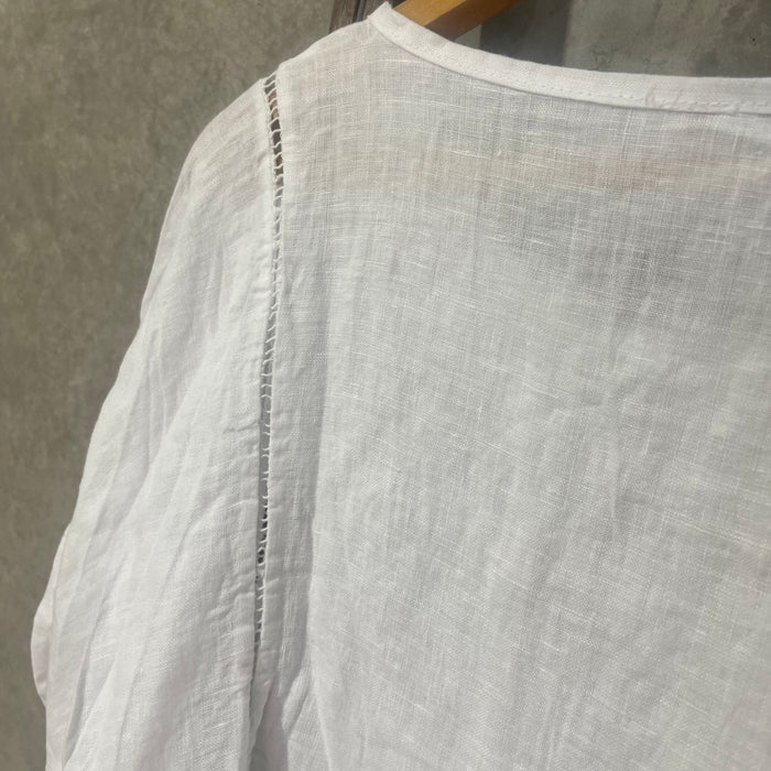 Linen ruffle top